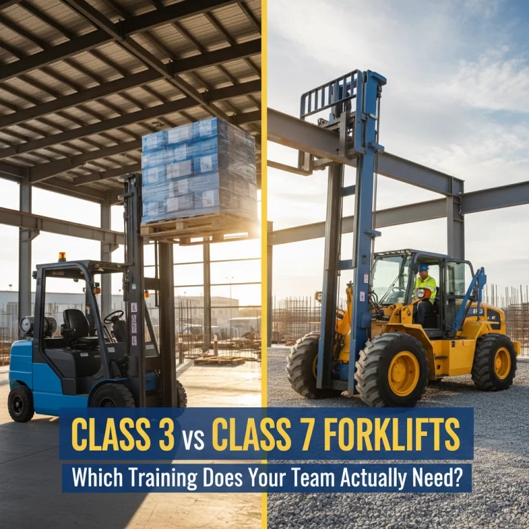 Class 3 Forklifts vs Class 7 Forklift Training: Which Certification Does Your Team Actually Need?